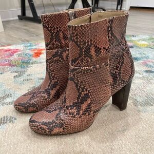 Ann Taylor Snakeskin like booties
